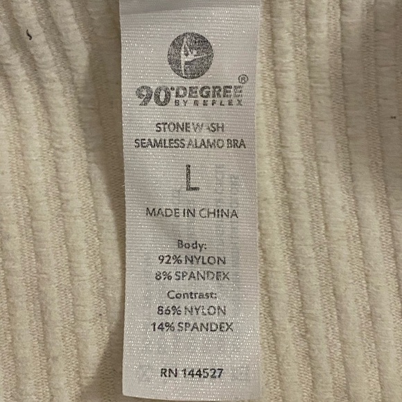 90 Degree By Reflex Cream Ribbed Tank Top - Picture 2 of 3